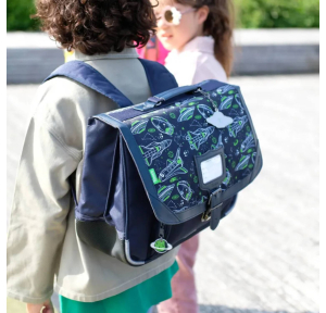 Cartable Tann's 38cm Ilyes 38142, couleur Bleu, vue de porté  dos