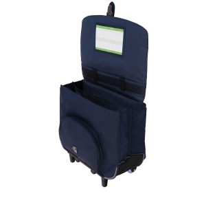 Cartable à roues Tann's avec bretelles Ilyes 42142 Bleu, ouvert