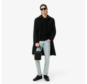 Sacoche verticale homme Lacoste Chantaco en cuir NH3271CE-001 Noir