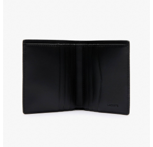 Portefeuille Lacoste en cuir Chantaco NH4568CE 000 couleur Noir, ouvert