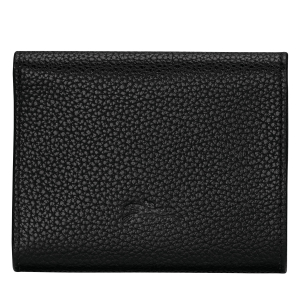 Portefeuille Longchamp en cuir Le Foulonné 30049021 001 couleur Noir, vue de dos