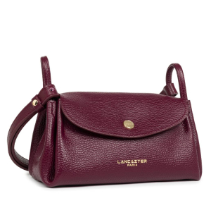 Sac porté main Lancaster à rabat Accordéon Double 470-87 BOR/CH Couleur Bordeaux - In - Or pâle, vue de profil