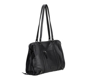 Sac shopping Mocca en cuir Ezia M195-02 A couleur Noir, vue de profil