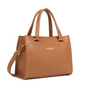 Sac à main Lancaster Foulonné Double 470-73CA/OR, couleur Camel/Orange, vue de profil