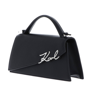 Sac porté épaule Karl Lagerfeld en cuir A1W30458 1AV, couleur Noir/Nickel, vue de profil