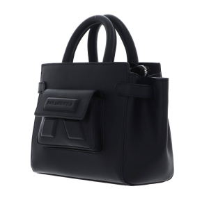 Sac porté main Karl Lagerfeld en cuir Ikon/K A1W30443 999, couleur Noir, vue de profil