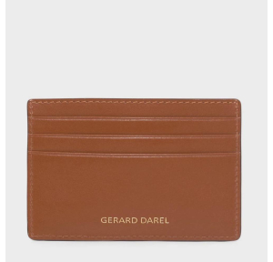 Porte cartes Gerard Darel en cuir CARDHOLDER O47M411 6110 couleur Camel, vue de dos