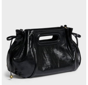 Sac porté main Gerard Darel en cuir froissé Mini Dany S08Y417 9100 couleur Noir, vue de profil