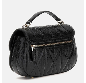 Sac à main Guess effet verni Aldina HWGG966320 BLA couleur Noir, vue de dos