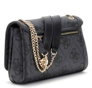 Sac bandoulière Guess imprimé logo Noelle HWOS9672210 CLO, couleur Logo charbon, vue de profil