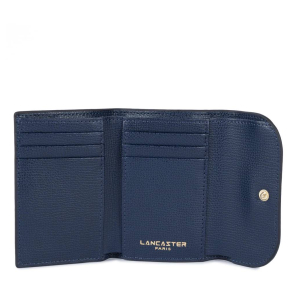 Portefeuille Lancaster effet grainé Sierra PM 138-014 BL/FO, couleur Bleu foncé, ouvert