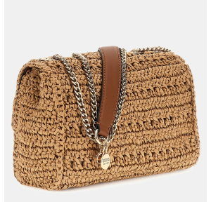 Sac bandoulière Guess en raphia Irene HWWG868521 NTC couleur marron, vue de profil