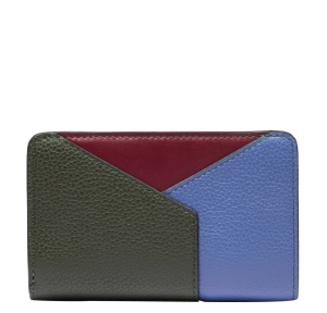 Portefeuille Lancel effet grainé Enveloppe de Lancel A13715 NZ, couleur Indigo multicolore, vue de dos