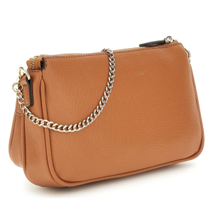 Sac bandoulière Guess effet grainé Noelle HWZG9672710 LGC, couleur Cognac clair, vue de profil