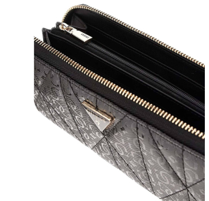 Portefeuille Guess imprimé logo Aldina SWGG9663146 BLA, couleur Noir, ouvert