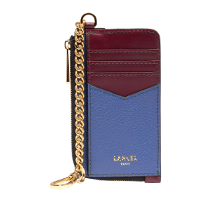 Porte-cartes Lancel en cuir grainé Enveloppe de Lancel A13713 NZ couleur indigo multicolore, vue de  dos