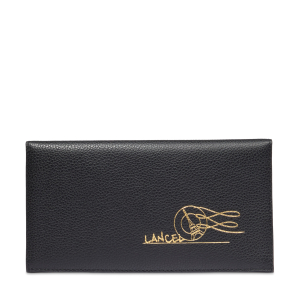 Enveloppe rabat Lancel L en cuir grainé Enveloppe de Lancel A1385710 couleur noir, vue de dos