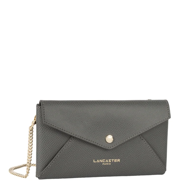 Pochette Lancaster à rabat avec pression Sierra PM 138-015-GRIS, vue de profil Pochette Lancaster à rabat avec pression Sierra PM 138-015-GRIS, vue de profil