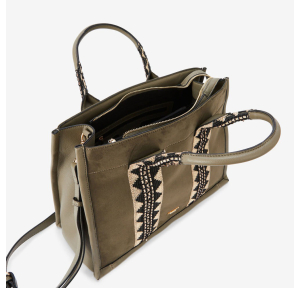 Sac cabas Lollipops L en suédine River S300318 couleur kaki, intérieur