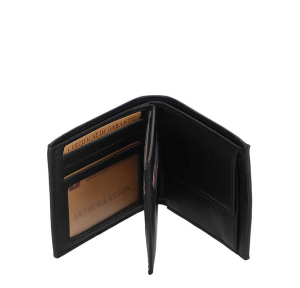 Portefeuille Arthur & Aston en cuir José 2508-126-A, couleur Noir, ouvert