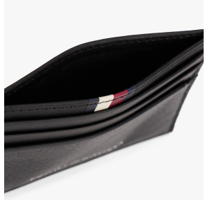 Porte-cartes plat Tommy Hilfiger TH Business en cuir AM0AM13338-BDS Noir intérieur