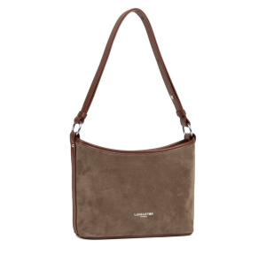 Sac seau Lancaster effet velours Suède 480-080-CHATA couleur Chataigne, vue de profil