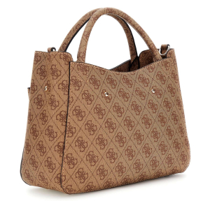 Sac à main Guess imprimé logo Brenton HWLG9648050 LTL, couleur Logo Latte (marron clair / marron), vue de profil