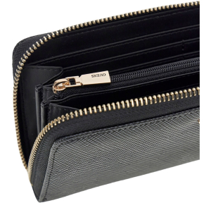 Grand portefeuille Guess effet grainé Laurel II SWZG74591460 BLA couleur noir, ouvert