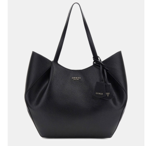 Sac cabas Guess effet grainé Amorette HWBG7898240 BLA couleur noir, vue de face