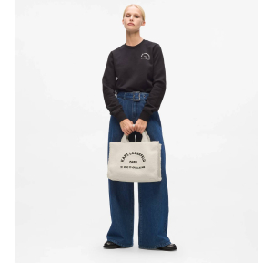 Sac cabas Karl Lagerfeld effet fourrure Rue St-Guillaume A4W50013 110, couleur Blanc cassé, porté