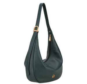 Sac porté épaule Arthur & Aston en cuir Camille A203-11-VERT, vue de profil