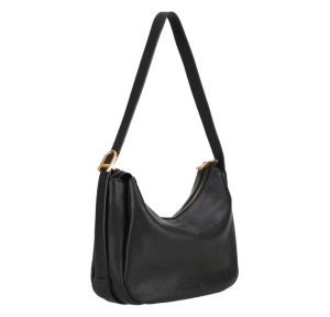 Sac épaule Arthur & Aston en cuir grainé Elsa A211-02-NOIR, vue de profil