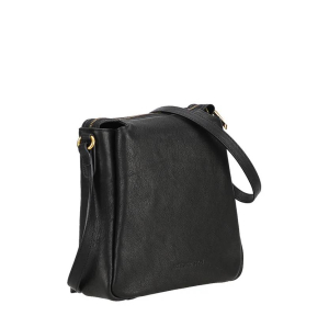 Sac bandoulière Arthur & Aston en cuir grainé Elsa A211-05-NOIR, vue de profil