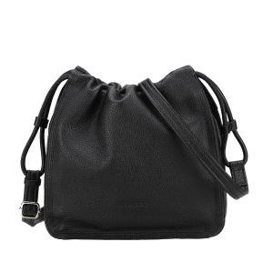 Sac bandoulière Mocca en cuir grainé Julie M170-04-NOIR, couleur Noir, vue de face