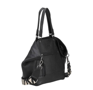 Sac à Main Mocca en Cuir Lidia M196-01-NOIR, vue de profil