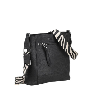 Sac bandoulière Mocca M Lidia M196-05-NOIR, vue de profil