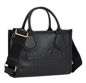 Cabas zippé S Jour de Lancel en cuir grainé A12995 10 Noir, vue de profil