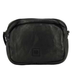 Sac bandoulière Biba en cuir Boston BT32 BLACK, couleur Noir, vue de face