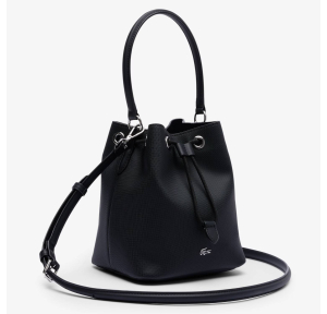 Sac seau Lacoste effet grainé Daily City NF5124DZ 000, couleur Noir, vue de profil
