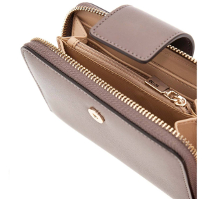 Portefeuille Guess zippé M Jane SWVG9891140 DRT, couleur Taupe foncé, ouvert