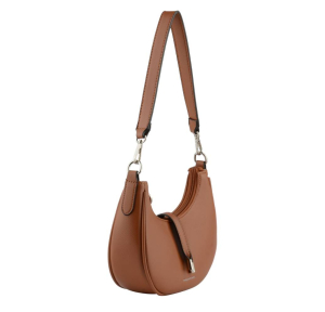 Sac porté épaule Francinel en demi-lune Gloria 292542CAM couleur Camel, vue de profil