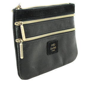 Porte monnaie Mila Louise zippé en cuir 16062LX1 01 couleur Noir, vue de profil