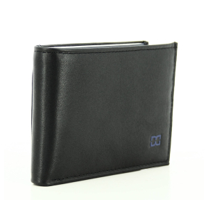 Portefeuille David William en cuir D5255NR, Noir, vue de profil