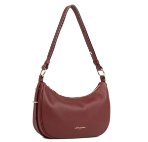 Sac porté épaule Lancaster zippé M Donna Aria 480-076-BO/RO, couleur Bois Rouge, vue de profil