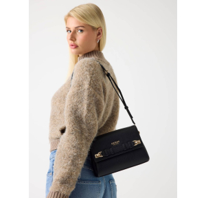 Sac porté épaule Guess effet grainé Grégoria HWBG854620 BLA couleur Noir, porté mannequin