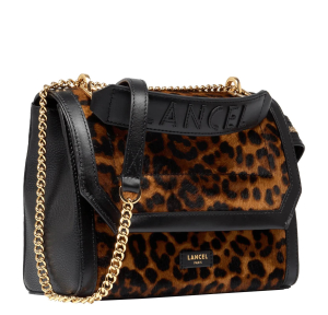 Sac bandoulière Lancel à rabat M Ninon de Lancel A13751 KZ, couleur Noir multi, vue de profil