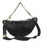 Sac banane Mila Louise Petra taille M cuir métallisé X 23689MX 01 couleur noir, vue de dos Sac banane Mila Louise Petra taille M cuir métallisé X 23689MX 01 couleur noir, vue de dos