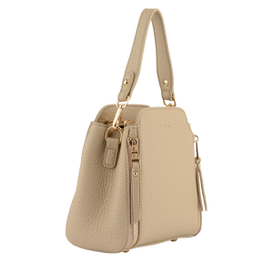 Sac à main Francinel effet grainé Myriam 292512 MAS, couleur Mastic, vue de profil