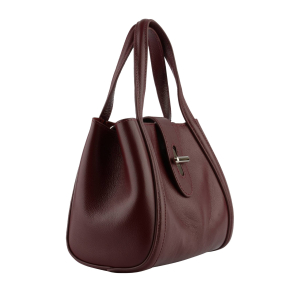 Sac porté main Francinel en cuir Gwendoline 22934 BOR couleur Bordeaux, vue de profil