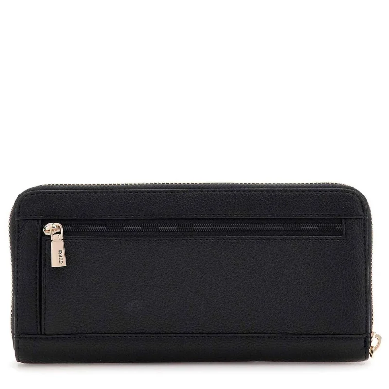 Portefeuille Guess zippé L Gregoria SLG SWBG8546146 BLA, couleur Noir, vue de dos Portefeuille Guess zippé L Gregoria SLG SWBG8546146 BLA, couleur Noir, vue de dos